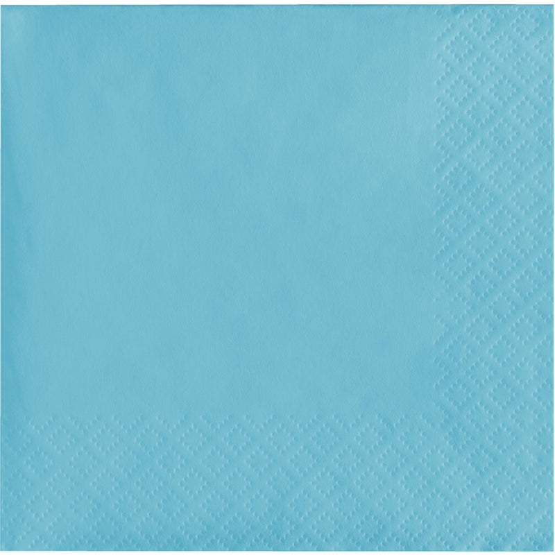 Creative Converting Touch of Color 2-Ply 50 Count Paper Beverage Napkins, Pastel Blue (139179154) - Image 1